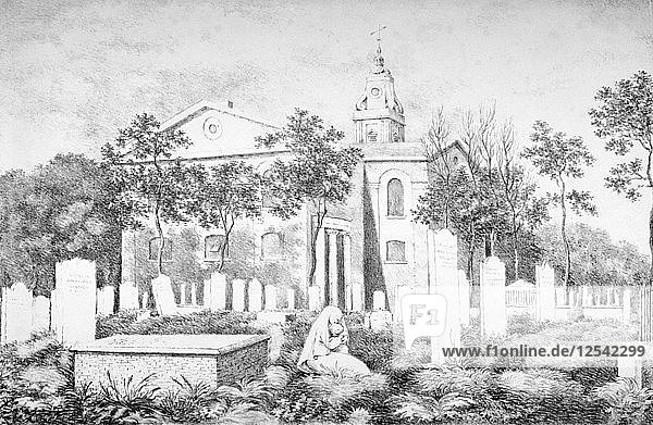 Kirche St. John in Hackney  London  um 1820. Künstler: A Gordon