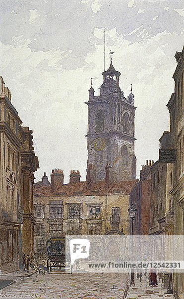 Church of St Giles without Cripplegate  City of London  1880. Artist: John Crowther