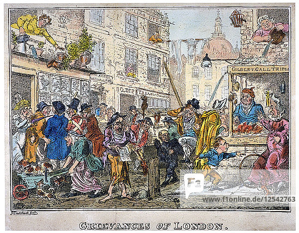 Missstände in London  1812. Künstler: George Cruikshank