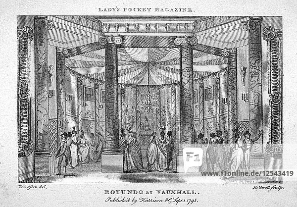 Innenansicht der Rotunda in Vauxhall Gardens  Lambeth  London  1795. Künstler: Thomas Rothwell