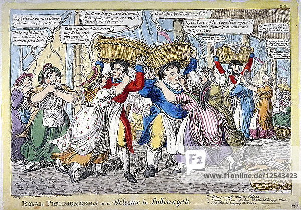 Königliche Fischhändler  oder ein Willkommen in Billingsgate  1816. Künstler: C. Williams