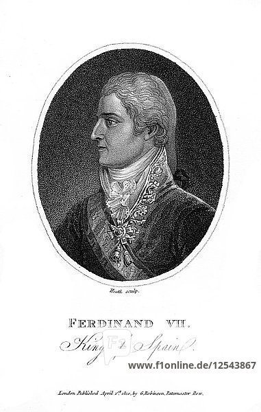 Ferdinand VII.  König von Spanien  1810.Künstler: Heath