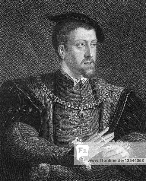 Charles V  King of Spain and Holy Roman Emperor  (1836).Artist: W Holl