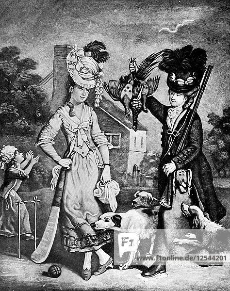 Miss Wicket und Miss Trigger  1770. Künstler: Unbekannt