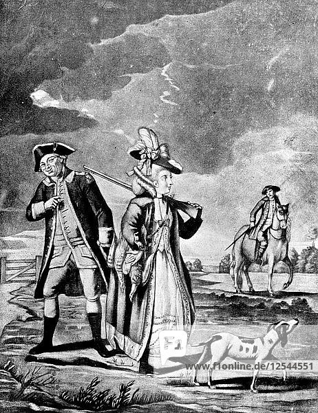 Die sportliche Dame  1776. Künstler: Unbekannt