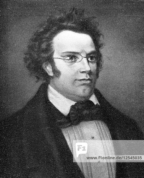 Franz Peter Schubert  (1797-1828)  österreichischer Komponist  1909. Künstler: Unbekannt