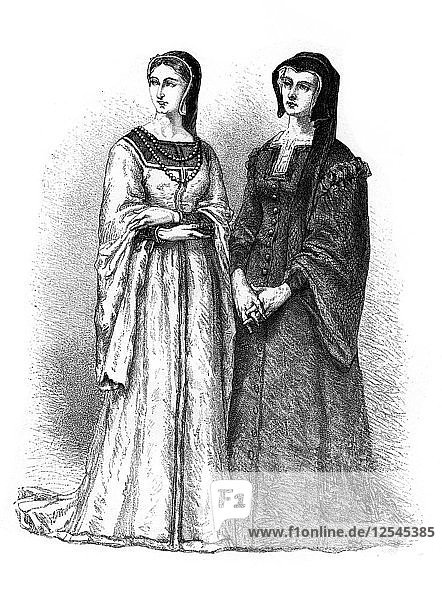 Louise de Savoie und Marguerite de Valois  (19. Jahrhundert). Künstler: Unbekannt