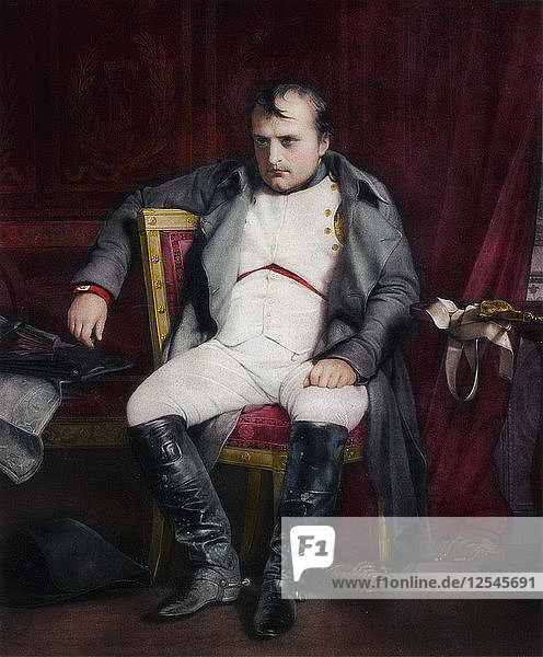 Napoleon in Fontainebleau während der ersten Abdankung - 31. März 1814  (1845).Künstler: Paul Delaroche