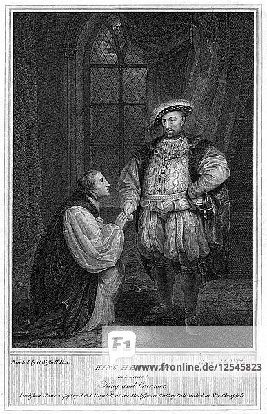 König Heinrich VIII. (1491-1547) und Thomas Cranmer (1489-1556)  1796  Künstler: William Satchwell Leney