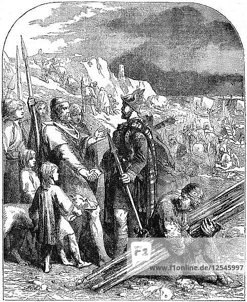 The Treaty of Peace between the Saxon Leaders and the British King (19th century). Artist: Unknown