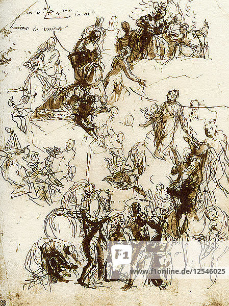 Skizze für das Martyrium des Heiligen Georg  1913 Künstler: Paolo Veronese