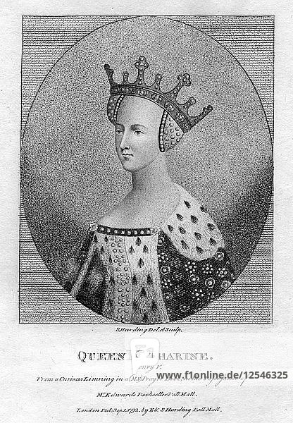 Queen Katharine  (Catherine of Valois)  Queen consort of England of Henry V.Artist: S Harding