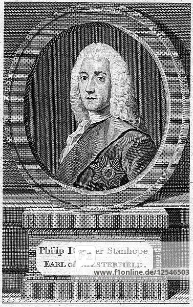 Philip Dormer Stanhope (1694-1773)  4. Earl of Chesterfield  19. Jahrhundert. Künstler: Unbekannt