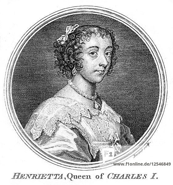 Königin Henrietta Maria  Königingemahlin von Karl I. Künstler: Ravenet