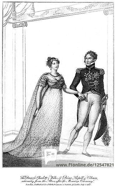Prinzessin Charlotte und Prinz Leopold  1816. Künstler: Unbekannt