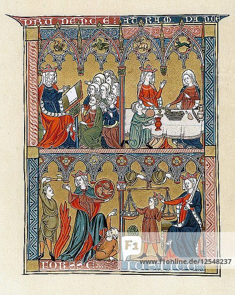 Prudence  Temperance  Fortitude and Justice  1290-1300. Artist: Unknown