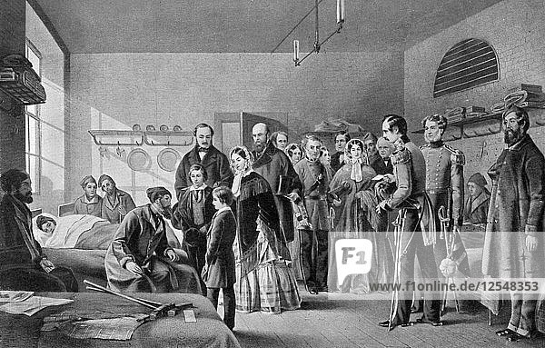 Königin Victoria besucht die Verwundeten  1850er Jahre  (um 1920). Künstler: Jerry Barrett