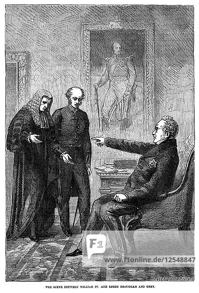 König Wilhelm IV.  Lord Henry Brougham und Lord Charles Grey  1832  Künstler: F. Wentworth