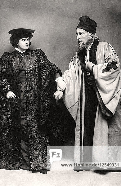 Gertude Elliott und Johnston Forbes-Robertson in Der Kaufmann von Venedig  Anfang des 20. Jahrhunderts Künstlerin: Lizzie Caswall Smith