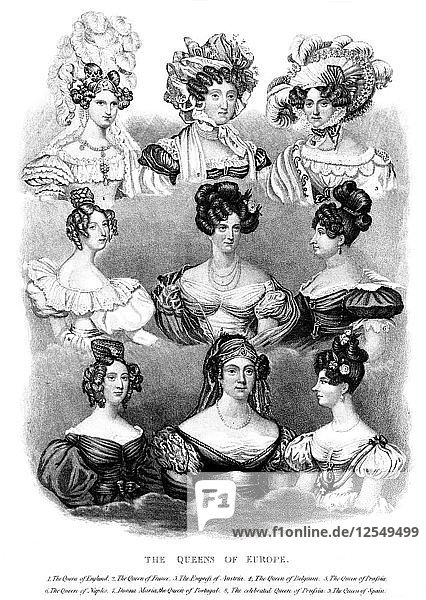 The Queens of Europe  19th century. Artist: Unknown