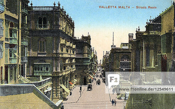 Strada Reale  Valletta Malta  20. Jahrhundert. Künstler: Unbekannt