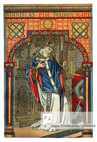 Der heilige Stanislaus  polnischer Bischof und Märtyrer aus dem 11. Jahrhundert  1886. Künstler: Unbekannt