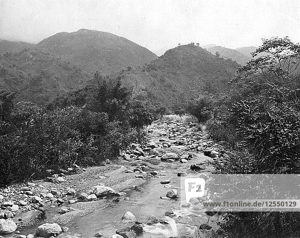 Der Wag-River  Castleton  Jamaika  um 1905  Künstler: Adolphe Duperly & Sohn
