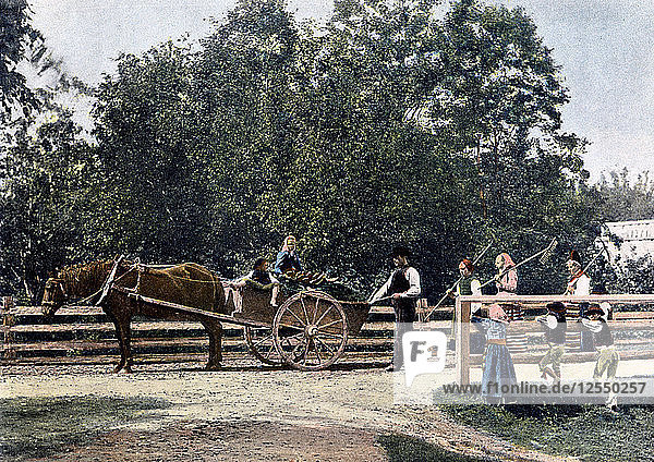 Bauern am Ende der Ernte  Schweden  um 1890. Künstler: L. Boulanger