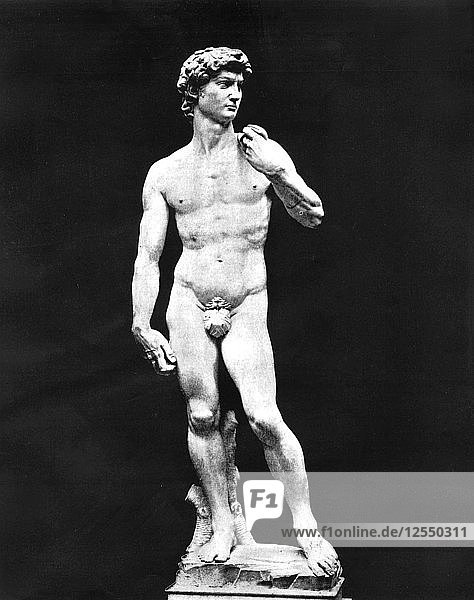 Statue des David  Florenz  Italien  1893. Künstler: John L. Stoddard