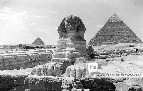 The Great Sphinx of Giza Egypt May 1949. Artist: Unknown