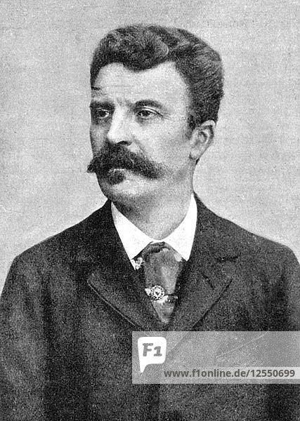 Guy de Maupassant (1850-1893)  französischer Schriftsteller  Anfang des 20. Jahrhunderts. Künstler: Unbekannt