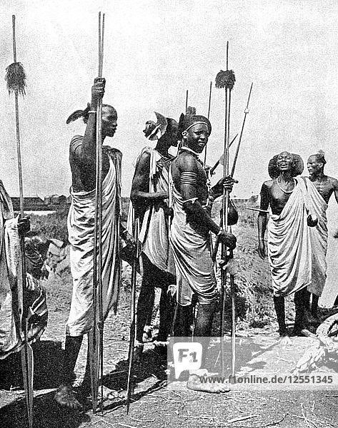 Volk der Shilluk (Chollo)  Sudan  Afrika  1936  Künstler: Major R. Whitbread