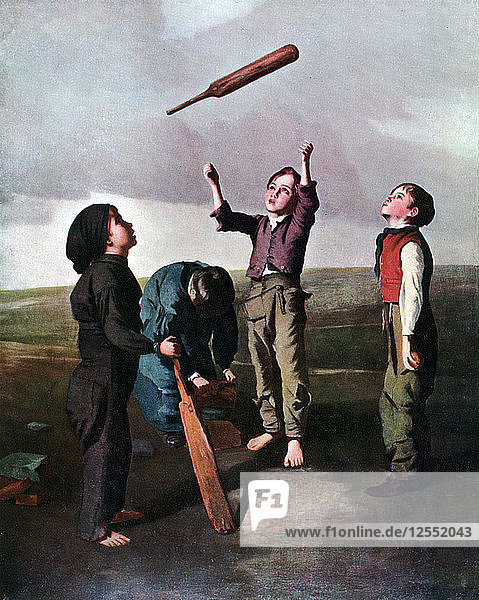 Tossing for Innings  19. Jahrhundert (1912).Künstler: Henry Dixon