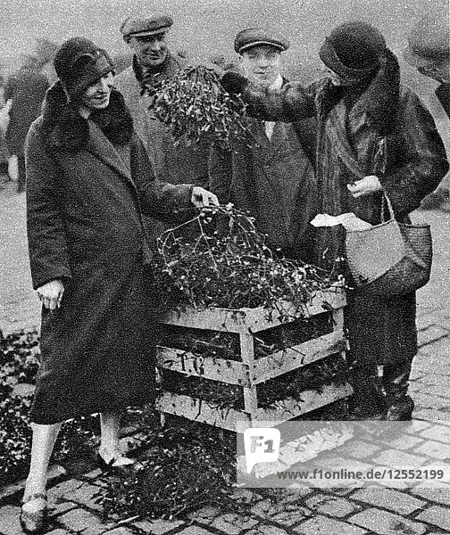 Frauen wählen Mistelzweige aus  Caledonian Market  London  1926-1927. Künstler: Unbekannt