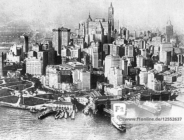 Luftaufnahme von Lower New York  USA  1926. Künstler: Unbekannt