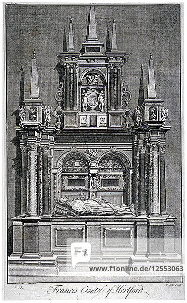 Frances  Gräfin von Hertfords Grabmal  Westminster Abbey  London  um 1750. Künstler: James Cole