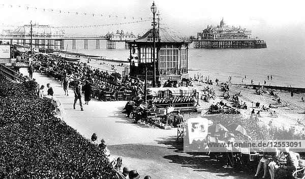 The bandstand and pier  Eastbourne  East Sussex  early 20th century.Artist: E Dennis