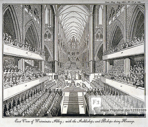 The coronation of George IV in Westminster Abbey  London  1821. Artist: Anon