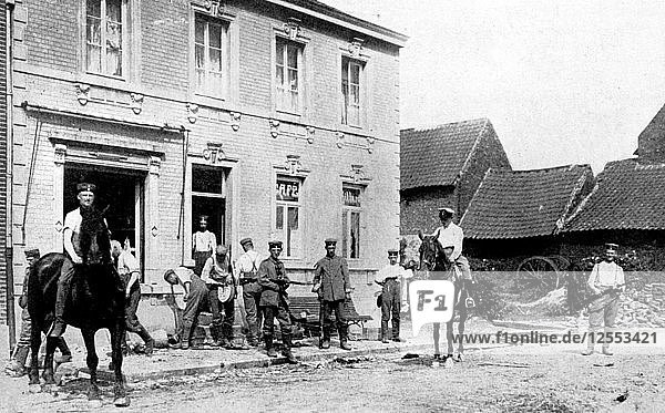 Café in Mouland  destroyed by Germans  First World War  1914. Artist: Unknown