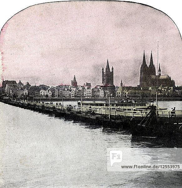 Die Brücke der Boote über den Rhein  Köln  Deutschland  Anfang des 20. Jahrhunderts. Künstler: Unbekannt