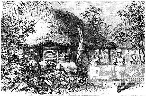 Eingeborenenwohnungen  Santo Domingo  1873. Künstler: Unbekannt