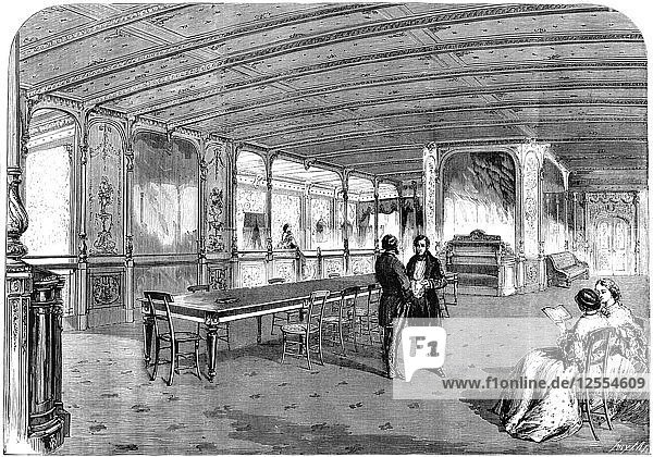 Der Grand Saloon an Bord der Great Eastern  1859. Künstler: Unbekannt