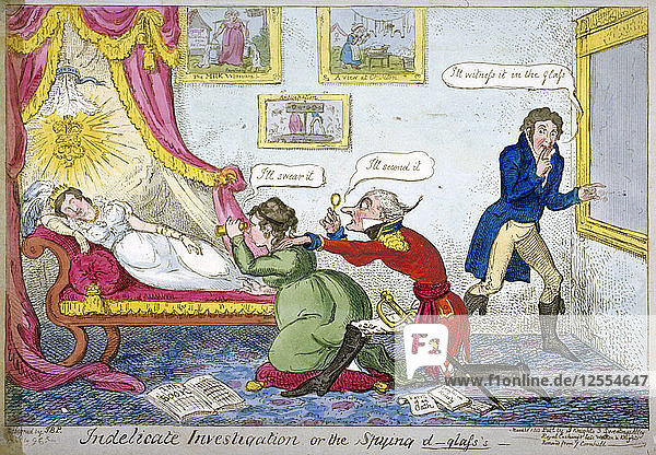 Indelicate Investigation or the Spying D-glasss  1813. Künstler: George Cruikshank