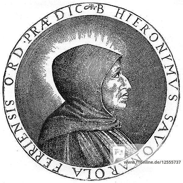 Girolamo Savonarola (1452-1498)  Italian Dominican priest and leader of Florence  1882. Artist: Unknown