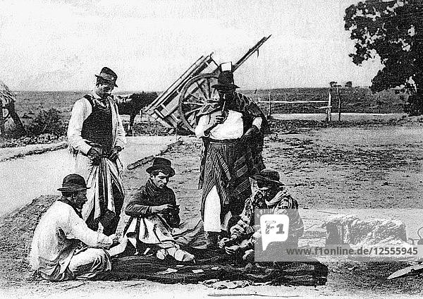Drei Männer spielen Karten  Uruguay  um 1900. Künstler: Unbekannt