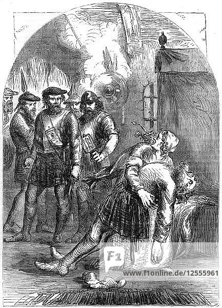 Death of Mac Ian the massacre of Glencoe 1692 (19th century). Artist: Unknown