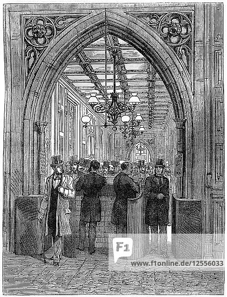 Division barrier and lobby  House of Commons  Westminster  London  19th century. Artist: Unknown
