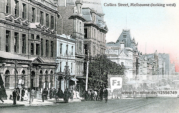 Blick nach Westen entlang der Collins Street  Melbourne  Australien  1912. Künstler: Unbekannt