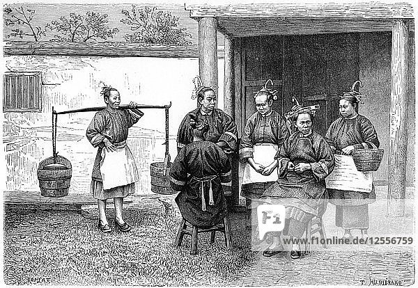 Menschen in der Provinz Fokien  China  1895.Künstler: Hildibrand