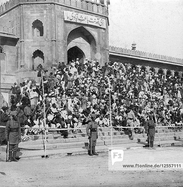 Spectators at Jumma Masjid  Bangalore  India  1900s.Artist: H Hands & Son